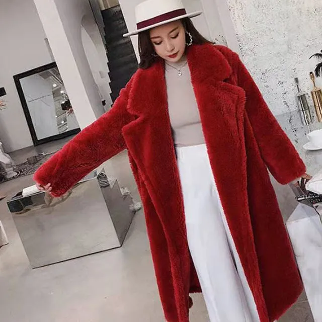 Bella Chic Women Faux Fur Coat, Great Colors! Seriously Cool, Warm Long Coat Thick Teddy Bear Coat