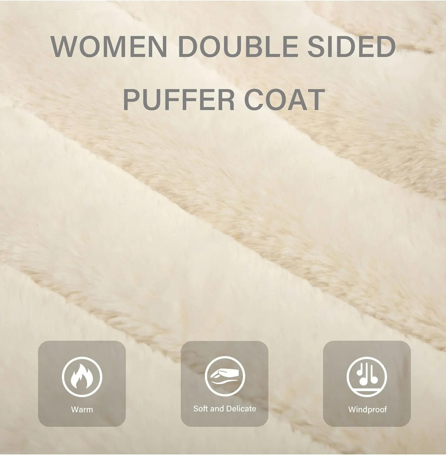 Bellivera Women Double Sided Faux Fur Jacket Spring and Winter Fashion Reversible Hood Puffer Coat with Fur Collar