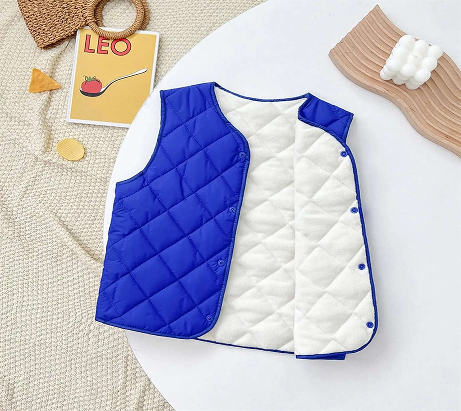 Boys Girls Quilted Puffer Vest Fleece Lined Sleeveless Lightweight Padded Down Coat Kids Toddler Winter Coat Waistcoat