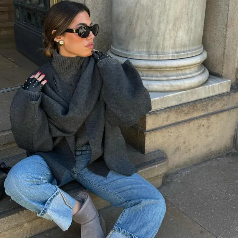 Chic Scarf loose fall coat blanket jacket coat