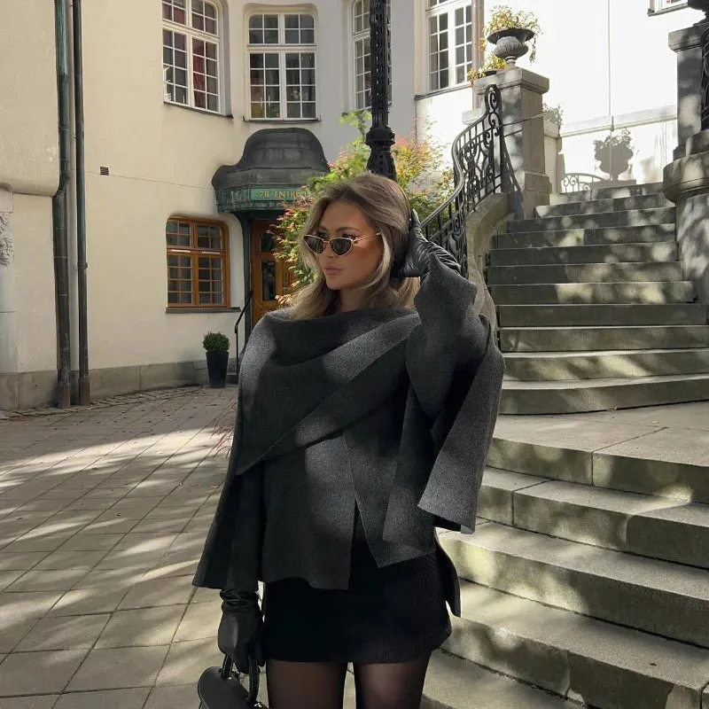 Chic Scarf loose fall coat blanket jacket coat