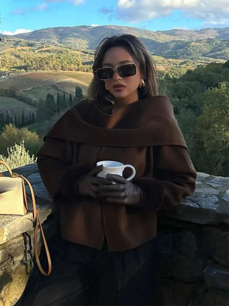 Chic Scarf loose fall coat blanket jacket coat