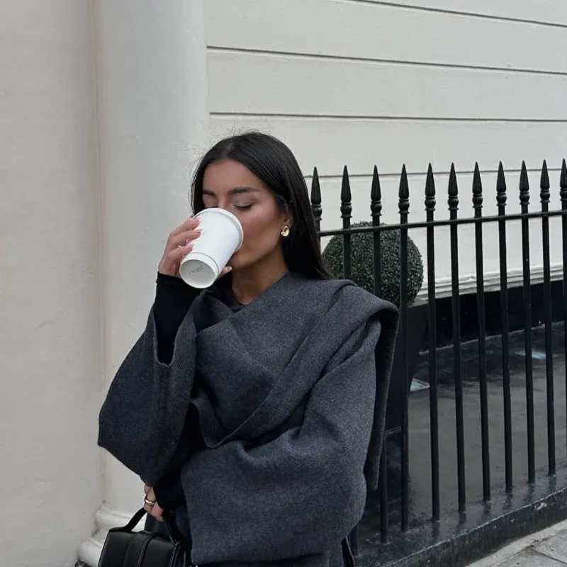Chic Scarf loose fall coat blanket jacket coat