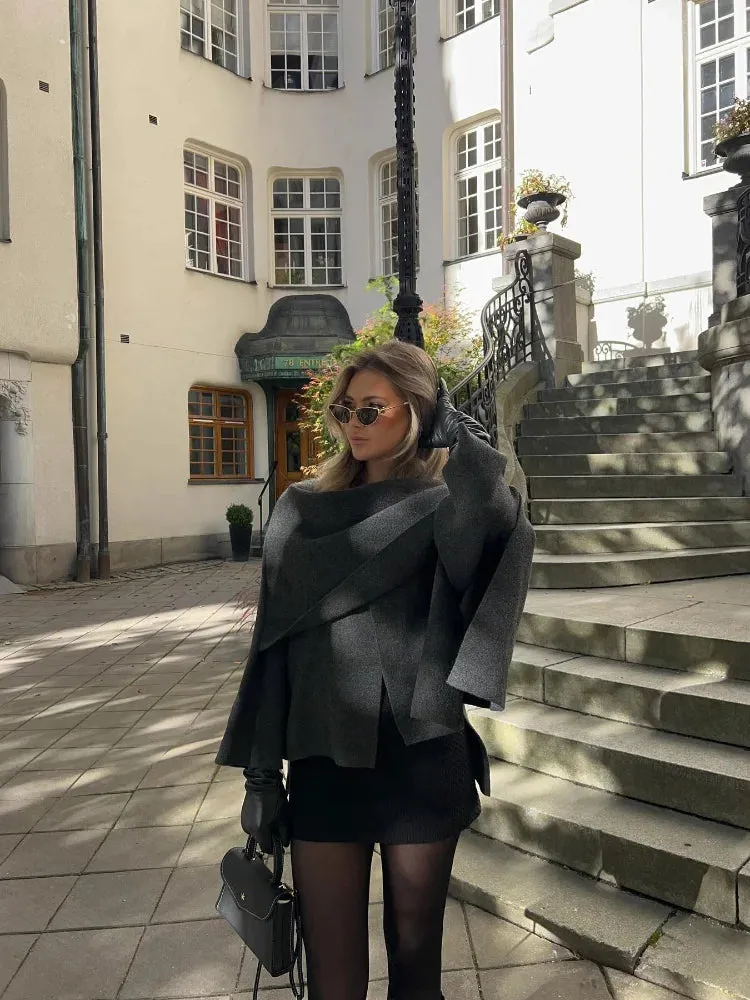 Chic Scarf loose fall coat blanket jacket coat
