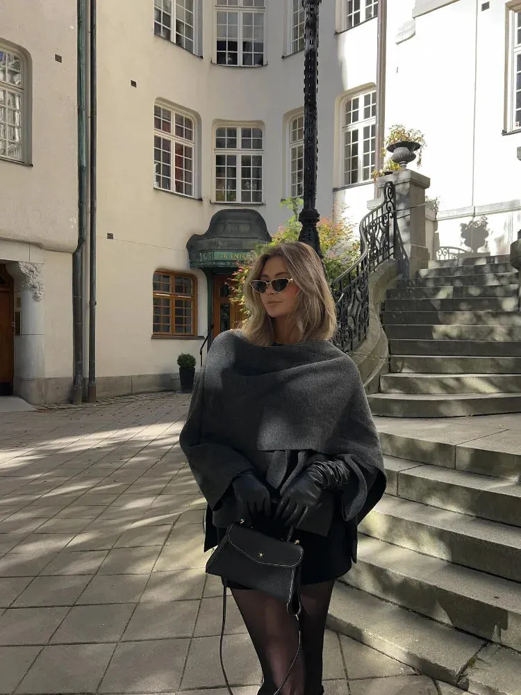 Chic Scarf loose fall coat blanket jacket coat