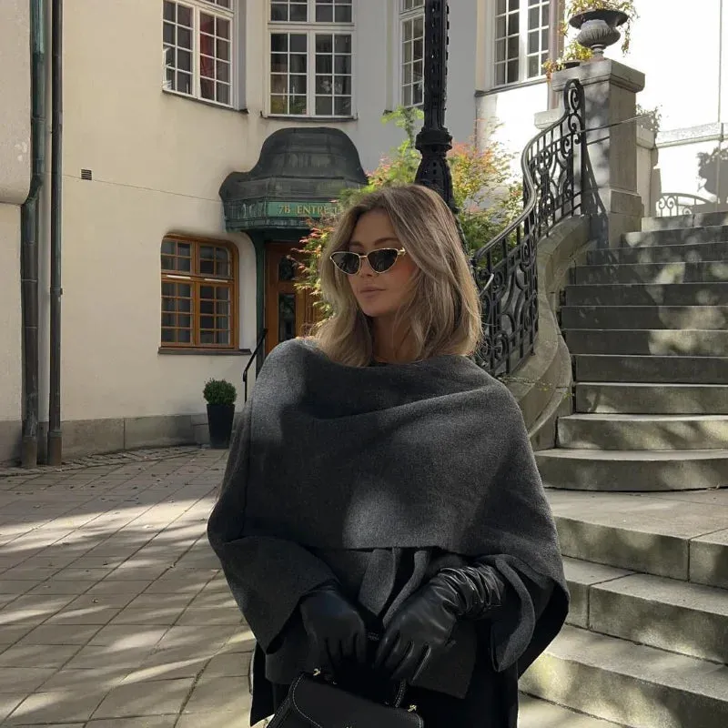 Chic Scarf loose fall coat blanket jacket coat