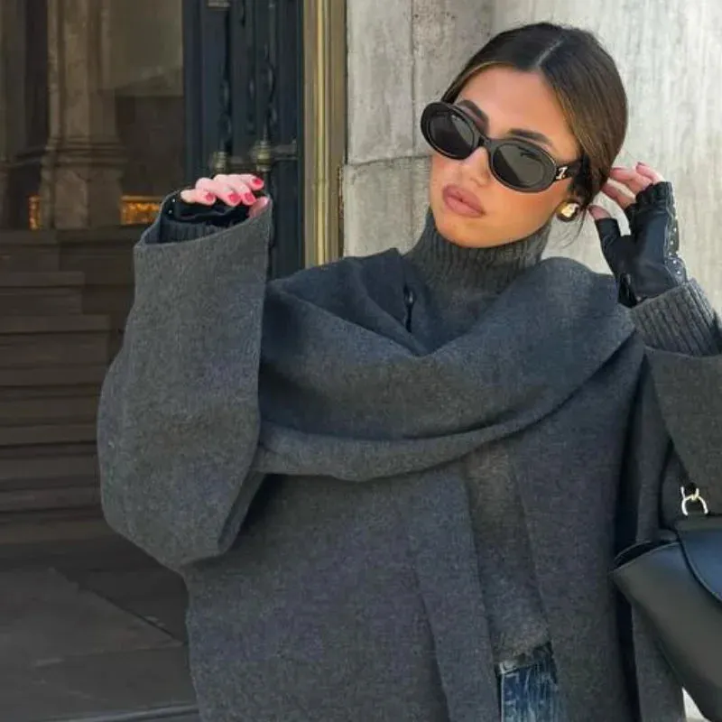 Chic Scarf loose fall coat blanket jacket coat
