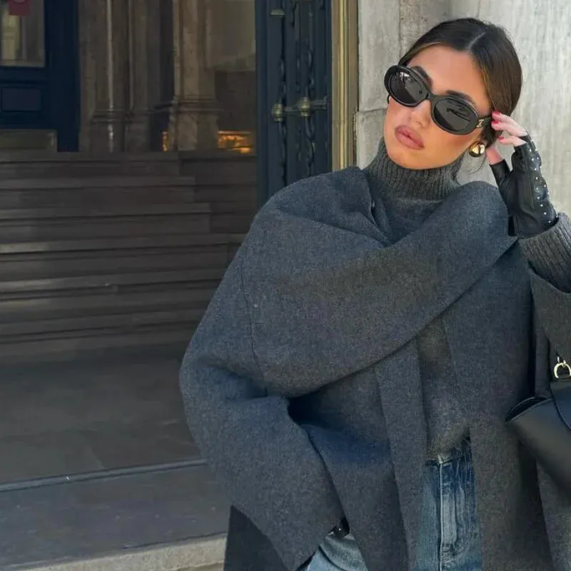 Chic Scarf loose fall coat blanket jacket coat