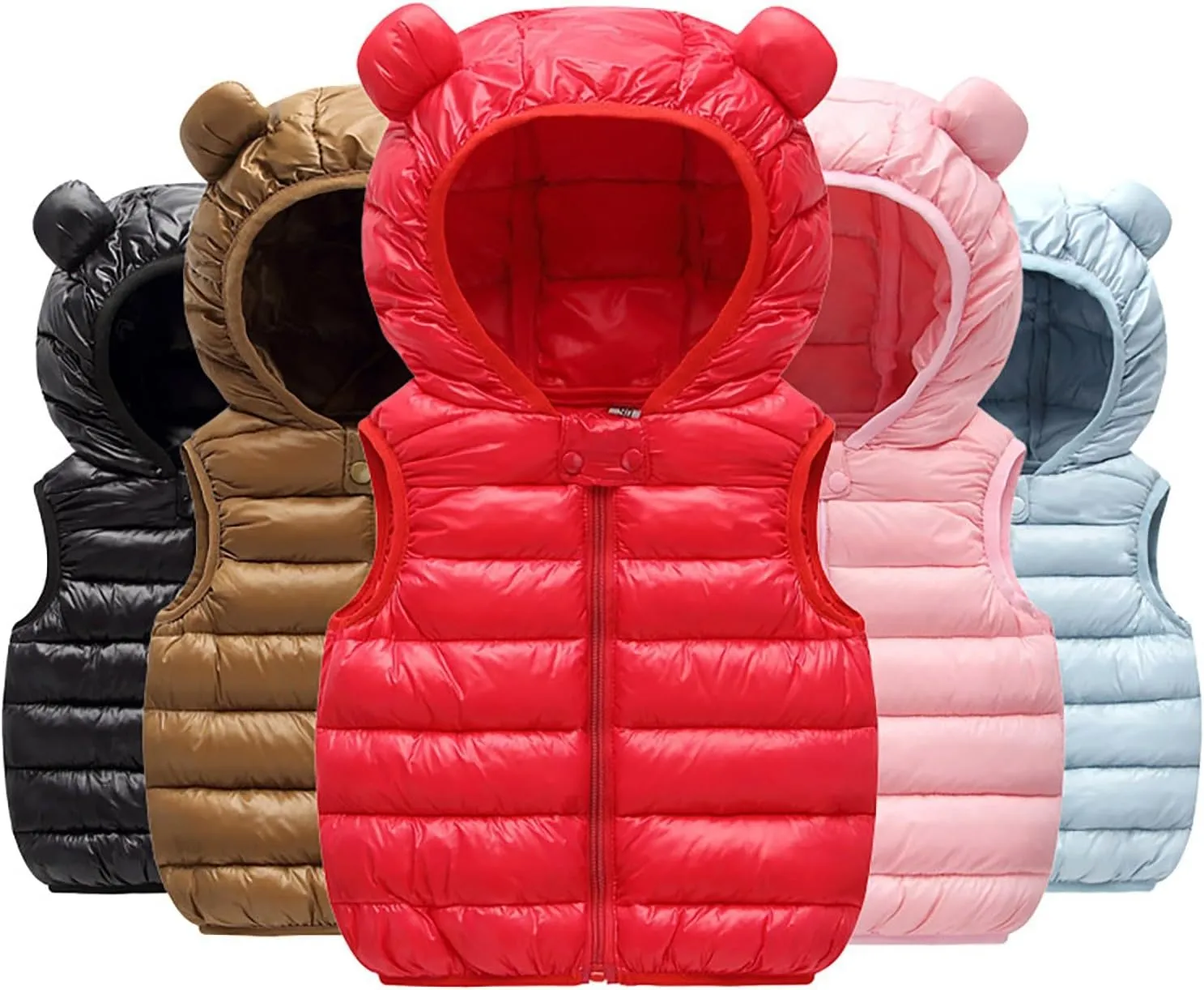 Kids Boys Girls Winter Warm Down Padded Vest Hooded Zipper Sleeveless Jacket aistcoat Outwear Boys Winter Coats