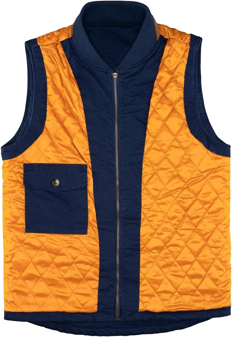 Lisskolo Men's Quilted Lined Vest Washed Canvas Winter Warm Outdoor Hunting Work Utility Travel Vest Jacket