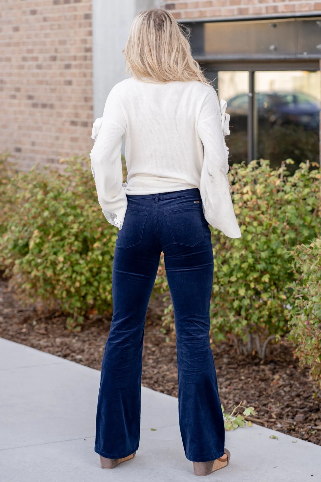 Luana High Rise Skinny Corduroy Flare