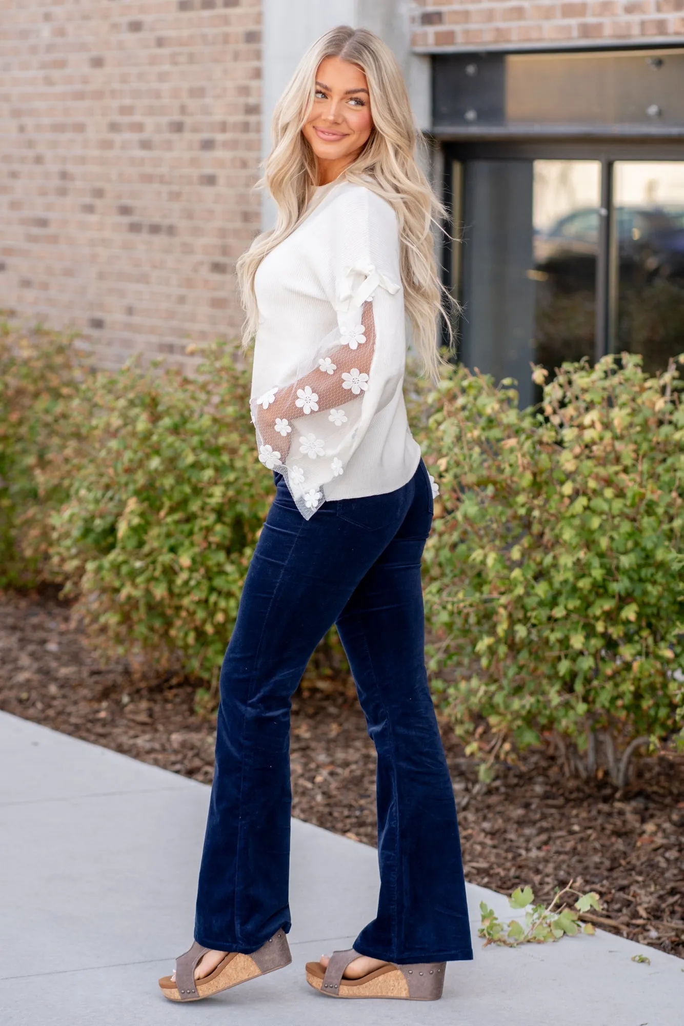 Luana High Rise Skinny Corduroy Flare
