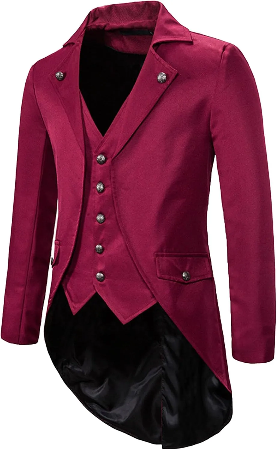 Mens Tails Slim Fit Tailcoat Dress Coat Gothic Tailcoat Tuxedo Jacket Dinner Party Wedding Blazer Suit Jacket
