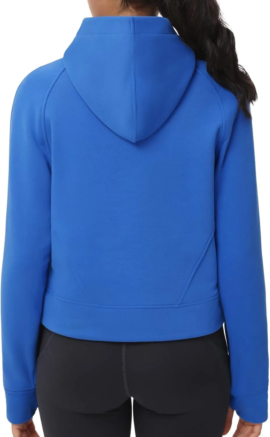 THE GYM PEOPLE Womens' Hoodies Half Zip Long Sleeve Fleece Crop Pullover Sweatshirts with Pockets Thumb Hole