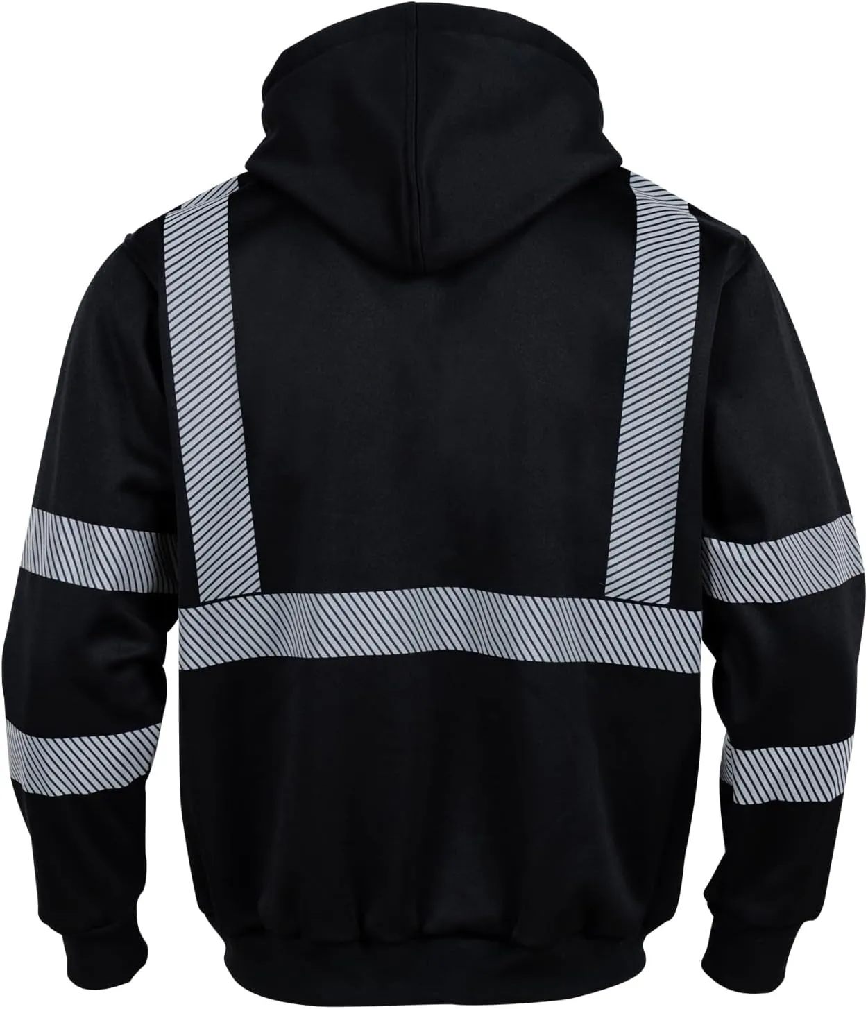 VENDACE High Visibility ANSI Class 3 Reflective Safety Fleece Sweatshirt Hoodie for Men Hi Vis Hoodies Zipper Jacket