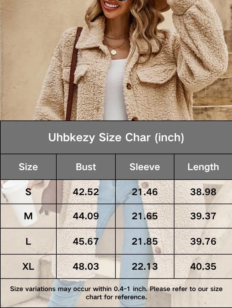 Womens Long Fleece Jacket Fall Winter Coats Teddy Faux Fur Coat Fuzzy Fleece Fluffy Warm Sherpa Jackets